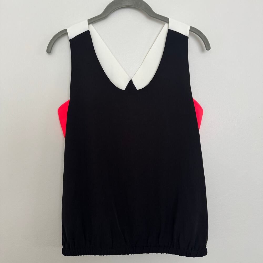Armani Exchange Women's Bayan Blouse in Black/White/Pink - Picture 2 of 7